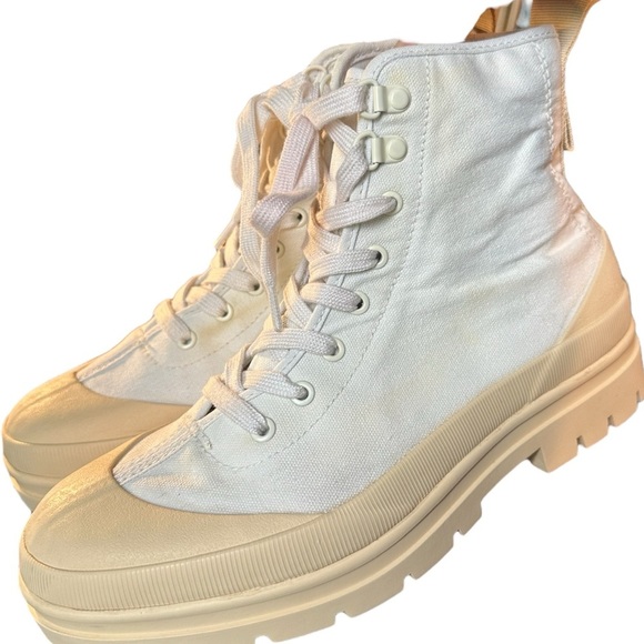 Everlane Women’s Cotton Canvas Gum Sole Utility Boot in White & Cream Size 8.5 - Picture 16 of 16